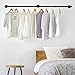 IBUYKE 70 Inch Industrial Pipe Clothes Bar Rack, Wall Mounted Garment Hanging Storage Rail, for Bedroom, Living Room, Laundry Room, Retail Display, Triple Base, Black TYJ003H