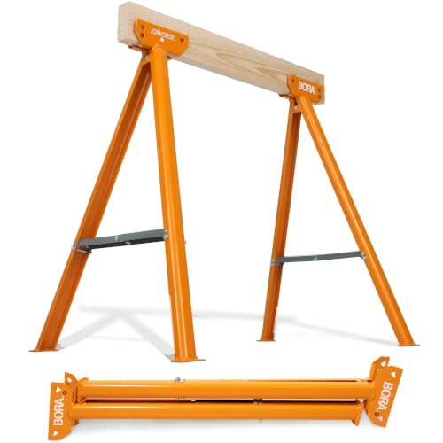 BORA Jobhorse Saw Horse Brackets 2x4, Steel Folding Sawhorse Legs