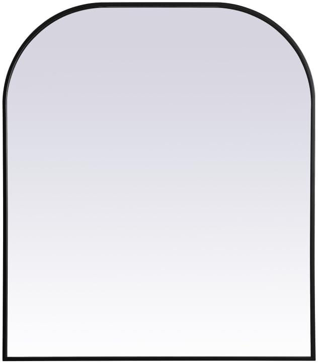 Elegant Decor Blaire 36x42 Arch Modern MDF Wood/Iron Mirror in Black