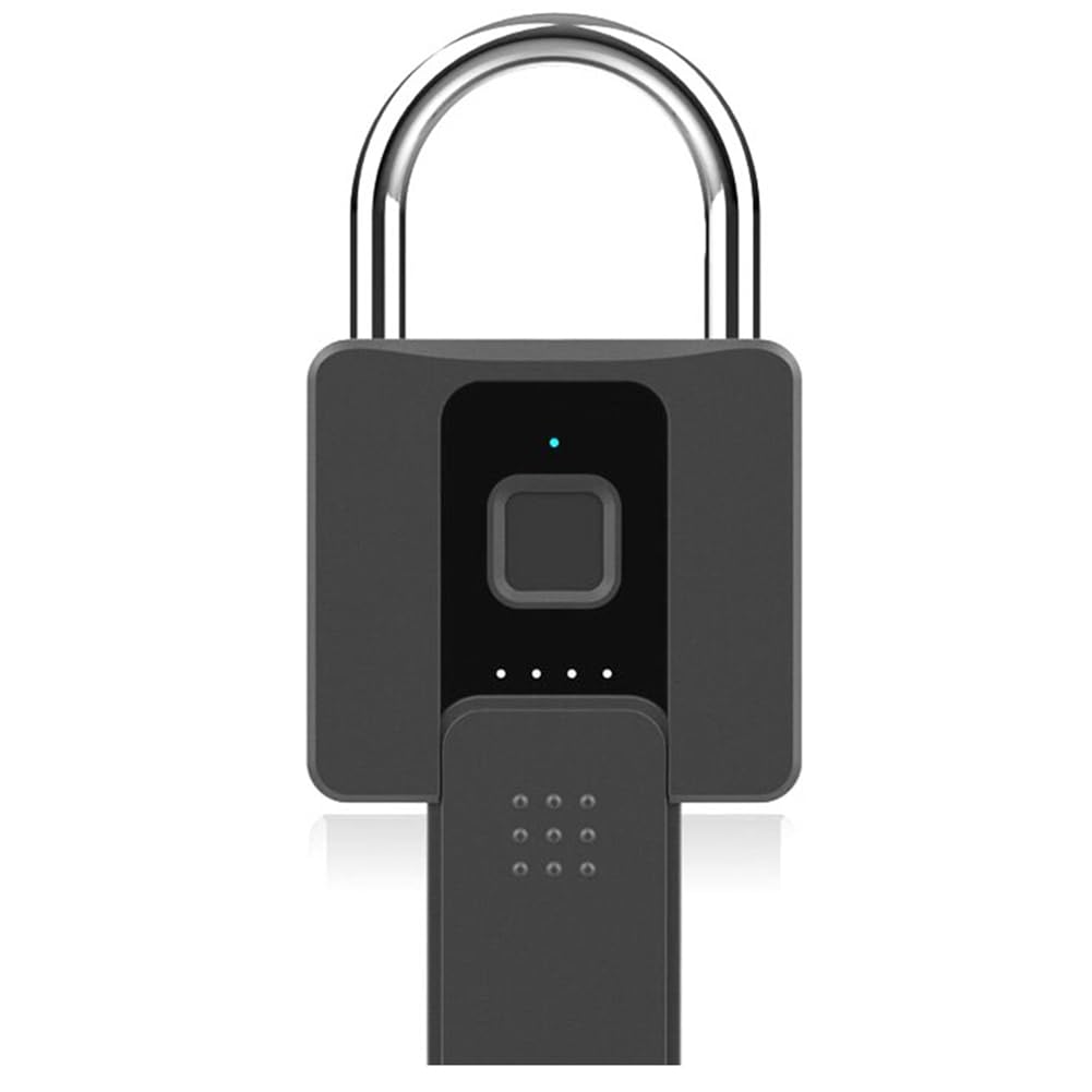 1 candado de almacén impermeable con aplicación de desbloqueo remoto, interfaz de carga USB, bloqueo antirrobo