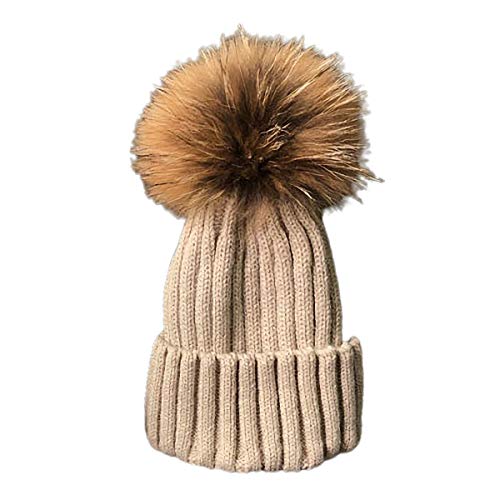 Bonnet tricoté d'hiver doublé velours de qualité supérieure avec pompon