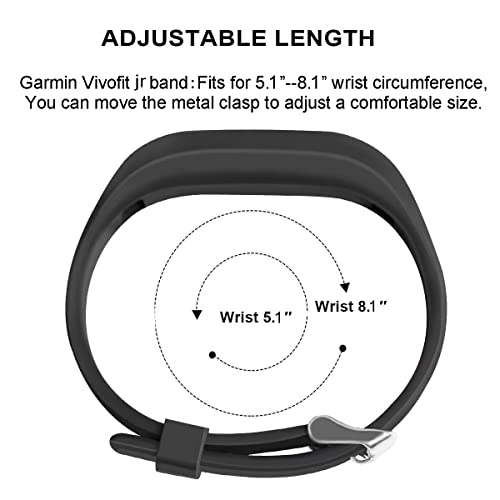 honecumi Compatible with Garmin Vivofit 3 Strap/Garmin Vivofit jr Watchband/Garmin Vivofit JR 2 Straps Replacement for Men Women,Vivofit 3 Soft Silicone Wristband Accessories for Kids Boys Girls - Image 4