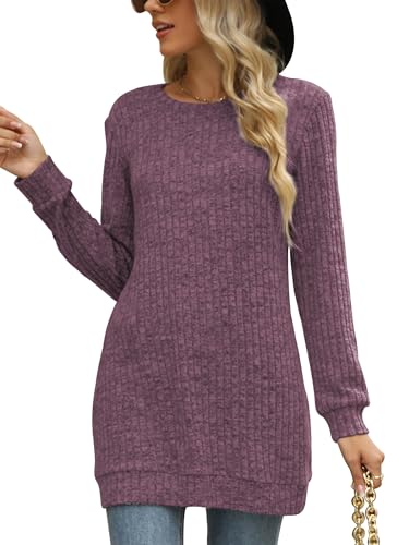 Image of Sweaters for Women Long Sleeve Crewneck Sweatshirt Loose Casual Tunic Tops