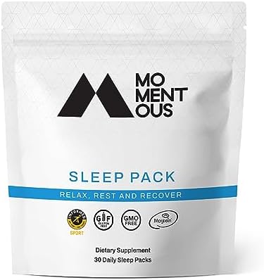 Momentous Sleep Pack Magnesium L-Threonate, Apigenin & L-Theanine, 30 Servings
