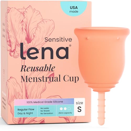 Lena Sensitive Menstrual Cup - Small - Ultra-Soft Reusable Silicone Period Cup for Sensitive Anatomy, 12-Hour Comfort, Gentle & Leak-Free Protection (LENA-COR-S)