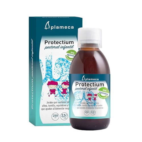 PLAMECA - Protectium Pectoral Infantil Jarabe para niños Vías Respiratorias Altas, Tracto Respiratorio y Defensas, con Bálsamo de Tolú, Tomillo, Equinácea, Saúco y Vitamina C, Sabor Suave, 250 ml