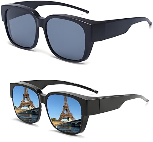 Image of Sunglasses fit over Glasses Clip On Polarized sunglasses for Prescription Glasses Flip Up Fishing Driving Glasses