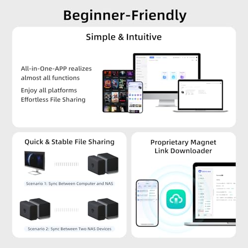 image for Yxk IRONCOW Zero 1 2-Bay Desktop NAS, Quad-Core 2.0 GHz CPU, 4GB DDR4 