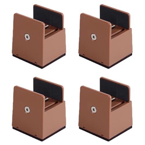 Elevadores de muebles, elevadores de cama ajustables de plástico duro, 4 piezas, patas de mesa que soportan hasta 200 kg, elevadores de sofá con almohadilla de protección(Brown,Increase Height 10cm)