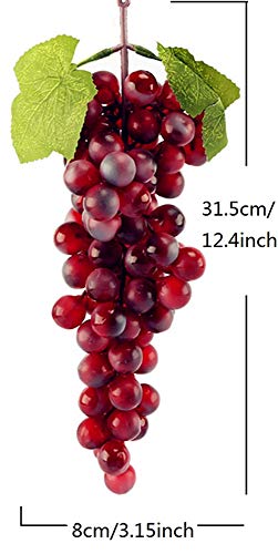 Image of Ulalaza 85Pcs Fake Large Round Purple Grapes Artificial Fruits Model Lifelike Home House Kitchen Party Decoration Desk Ornament