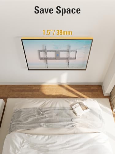 Mounting Dream TV Wall Mount for Most 37-75 Inch Televisions, Universal Tilt TV Mount Fits 16", 18", 24" Studs, Max VESA 600x400mm, 132lbs, Low Profile Flat Wall Mount Bracket, MD2968-LK