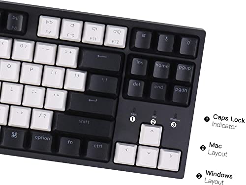 Image of Keychron C1 87 Key Wired Mechanical Keyboard, USB Type-C Cable, Double-Shot ABS Keycaps TKL Mechanical Gaming Keyboard, White Backlit Gateron G Pro Brown Switch for Mac Windows