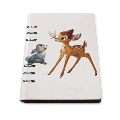 バインダーノート バンビ 映画 とんすけ ルーズリーフノート システム手帳 手帳 日記帳 メモ帳 6穴 A5サイズ PUレザー リフィル手帳 文房具 オフィス用品