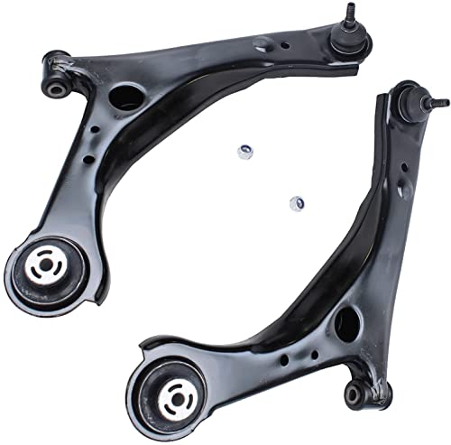 Image of Detroit Axle - 20pc Front End Kit for 08-10 Dodge Grand Caravan Chrysler Town & Country, 09-11 VW Routan, Lower Control Arms w /Ball Joint Tie Rods Sway Bars Boots Wheel Lug Nuts Replacement