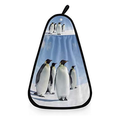 linomo Hängendes Handtuch Süß Tier Pinguin Saugfähiges Schnelles Trockenes Waschlappen Geschirrhandtuch für Küche Badezimmer Wohnzimmer Dekor Cover