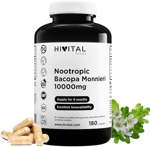 Nootropic Bacopa Monnieri 10000 mg. 180 capsules for 6 months of ...