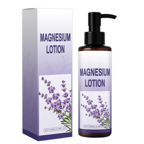 XPEX 100ml Leche De Magnesio Para Dormir y Leche Corporal Con,Rica En Lavanda Magnesio Glicinato,Alivia La Tensión Muscular Los Calambres En Las Piernas,Promueve El Sueño Profundo y La Relajación