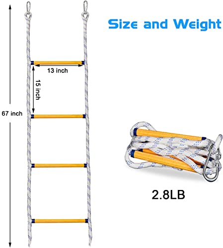 Boat Ladder For Inflatable Boat, Kayak, Motorboat, Boat Rope Ladder - Load Capacity 400 Lbs (4 Step) #TOP1