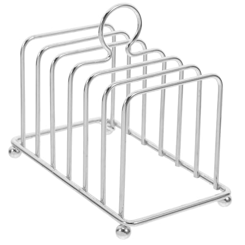 Unomor Sleek Bread Holder Stand Countertop Organizing Rack Stainless Steel Bread Rack for Kitchen