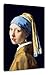 Johannes Vermeer - Mädchen mit dem Perlenohrring als Leinwandbild / Größe: 60x40 cm / Wandbild / Kunstdruck / fertig bespannt