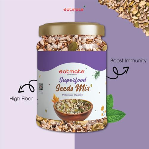 Image of Eatmate Superfood Premium Seed Mix 1 Kg | Protein-Rich Healthy Snack | Pumpkin, Sunflower, Flax, Chia, Sesame & Watermelon Seeds | Fiber-Rich Ready to Eat