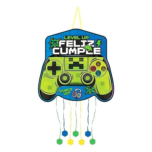 OHYEAH - Piñata Gamer Cumpleaños Grande - Decoración Fiestas Infantiles Niño y Niña - Piñatas Grandes para Rellenar con Juguetes y Chuches - 1 Unidad Piñata Cartón - 50 x 40 cm.