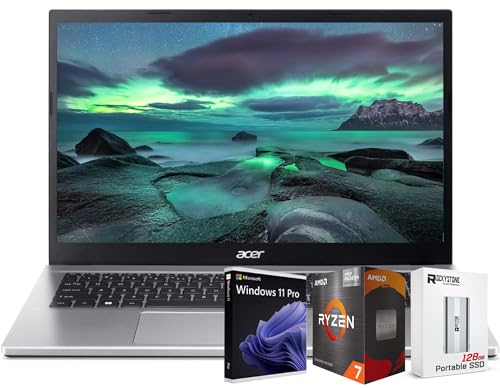 acer Ordinateur portable Aspire 3 Slim Business [Windows 11 PRO], 15,6 po Full HD IPS, 6 cœurs AMD Ryzen 7 5700U (>i7-1255U), WiFi 6, RJ45, HDMI, W/SSD portable (16 Go | 512 Go SSD)