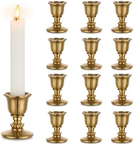 Vintage Candlestick Candle Holders Brass - Romadedi Taper Gold Ca...