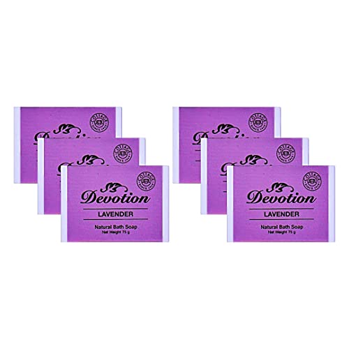 Image of Devotion Lavender Natural Bath Soap | Handmade | All-Natural | Gentle on Skin | Pack of 6 (75g Each)