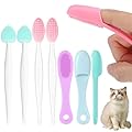 Dog Finger Toothbrush Set 8PCS Pet Finger Toothbrushes Dog Teeth Cleaning Products Including 2Heart-Shaped Dog Brushes 2Double Headed Toothbrushes&4 Finger Toothbrushes for Dogs and Cats