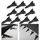 leediga 10 PCS Car Shark Fin Antenna, 1.5' x 3.1' x 0.5' Tail Spoiler and Noise Drag Reduction Antenna, Self-adhesive Installation Roof Rear Bumper Decoration, Universal for Cars (Carbon Fiber Black)