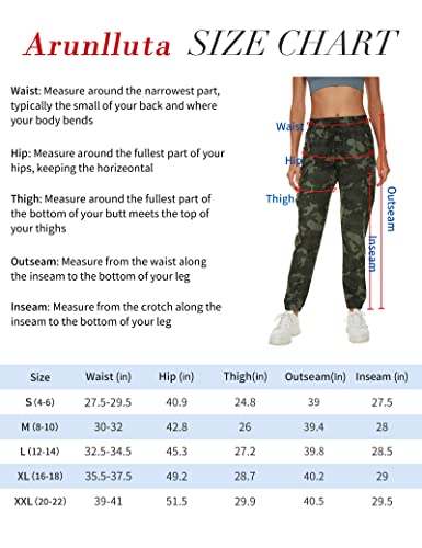 Arunlluta Hiking Pants Women Lightweight Cargo Pants Quick Dry Joggers For Women With Pockets Water-Resistant Travel Pants Army Camo #TOP5