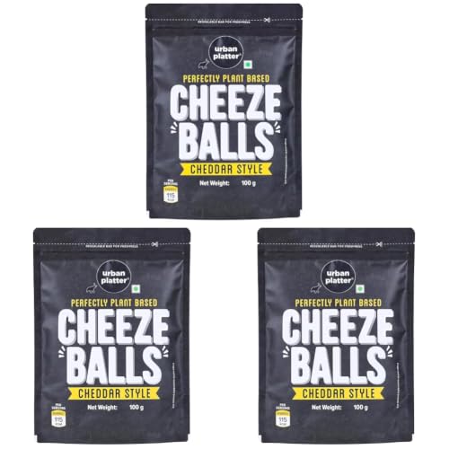 Image of Urban Platter Cheese Balls, 100 grams (Cheddar Flavour, Plant-Based Snack) (Pack of 3)