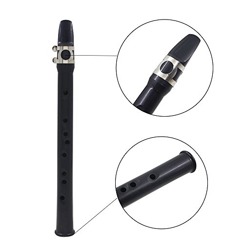 Timiy Mini Pocket Bb Saxophone Sax ABS with Alto Mouthpieces Carrying Bag Woodwind Instrument Black Small One
