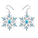 RTY Blue Crystal Snowflake Necklace Earrings Set for Women Sparkling Snow Flower Necklace Snowflake Drop Dangle Earrings Fashion Winter Jewelry