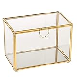 Material: vidrio, cobre. Backbayia 17 x 10 x 12 cm terrarios Caja joyero de Cristal Caja de almacenaje cosmética Adorno Casa
