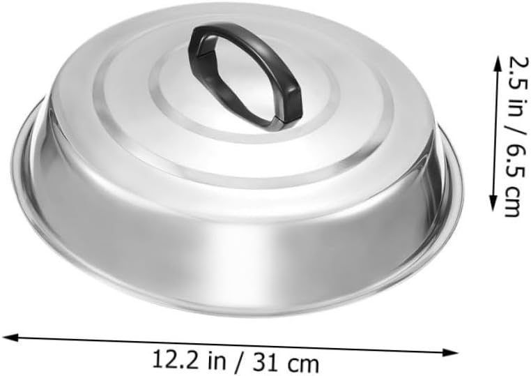 Zerodeko 2pcs Stainless Steel Pot Lid Deep Frying Pan Covers Multi-function Cookware Accessory for Soup Pots and Pans