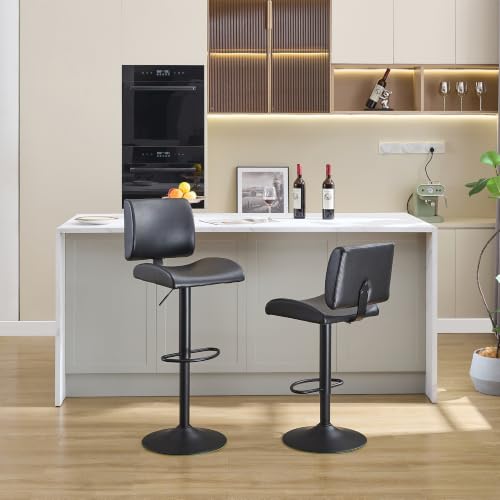 Image of FIRAVOE Swivel Kitchen Bar Stools Set of 2, Adjustable Height 25 inch-34 inch