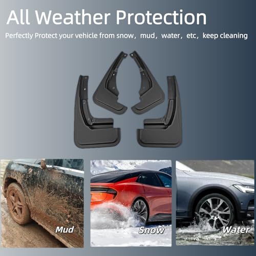 Image of No Drill Mud Flaps Splash Guards Compatible with 2022-2025 Ford Maverick,OEM Style Textured Black Custom Fit All Weather Exterior Accessories(4PCS)