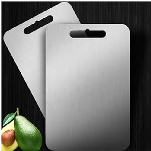 Image of Sensilo Chopping Cutting Board Vegetable,Fruit,Bread & Durable Safe & Heavy Duty, (31 X 21 cm, Stainless Steel)