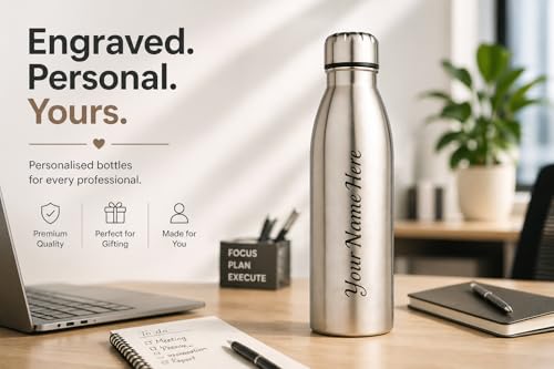Image of Fitness Mantra Name Customisation 1 Litre Water Bottle | Personalised Bottle with Custom Name Engraving | BPA Free, Leakproof | Ideal for Gym, School & Gifting| Velo|