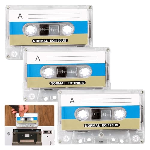 Cassette Tapes,3pcs 60 Min Blank Cassette Tapes Professional Audio Recording Media Low-Noise High Outoput,Cassette Tape for Teaching Lecture Recording Blank Audio Cassettes