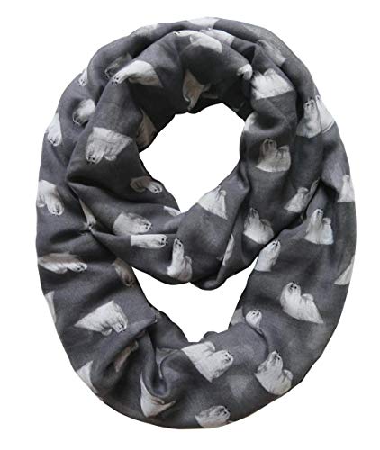 Lina & Lily Maltese Dog Print Women's Infinity Scarf Lightweight4