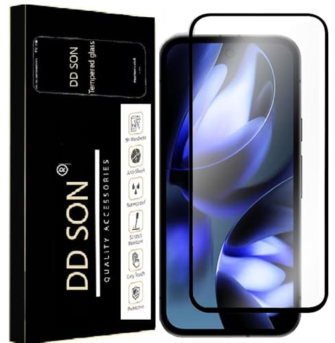 Image of DD SON pered Glass for Google Pixel 9A (6.3 Inch) With Installation Kit | Military-Grade Gorilla Screen Protector | Edge to Edge Coverage | Black