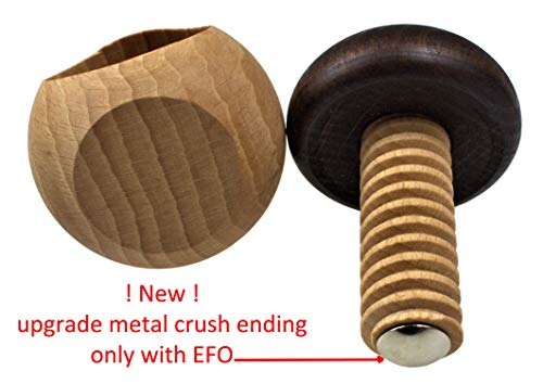 EFO Wooden Nutcracker Mushroom - Nut Cracker Tool Crack Nuts Easy Screw Mechanism - Great Gift for Christmas and Kitchen Home Display Decoration. - Thumbnail 4