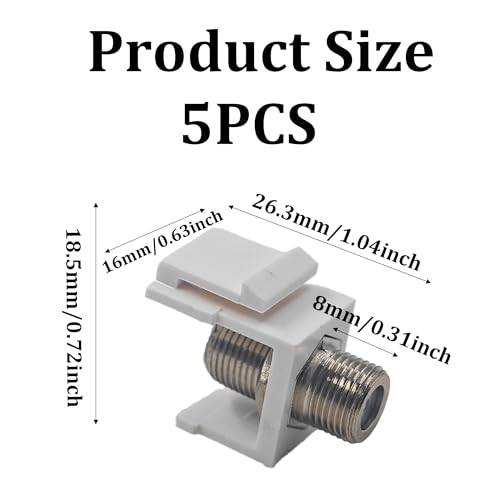 5 Conectores F-Type RG6 Keystone Jack Insert 2GHz miniatura 2