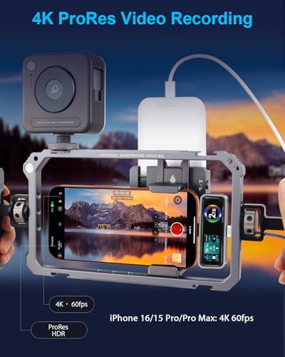 Image of TWOPAN Magnetic Portable iPhone SSD for ProRes 4K 60fps Video, 2TB External Hard Drive Super Storage for iPhone 17 /16 /15 Pro /Pro Max, iMac /MacBook, LCD Display, USB-C PD 3.0 Port, Built-in Cooling Fan