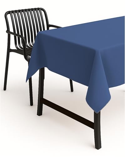 texpot Fácil, Mantel 90 x 90 cm Aspecto de Lino manchas – dobladillo. Mantel cuadrado, poliéster, Blau / Blue, 90 x 90 cm