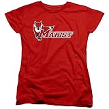 Marist College Official Distressed Primary Women's T Shirt, Red, Large
