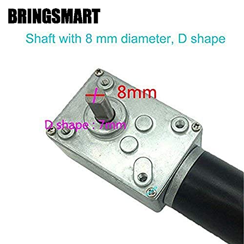 Image of BRINGSMART A58SW31ZY Mini Turbine Geared Motor 24V 16rpm DC Worm Gear Motor Self-Locking Reversed for DIY Robot Rotating Table Door Lock Curtain Machine (24V 16rpm)